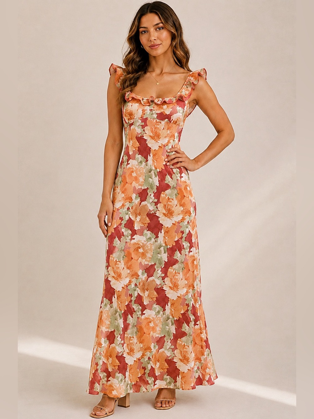 Le Lis Floral Ruffle Maxi Dress | Size Small | Romantic Cottagecore